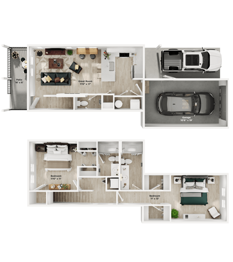 a comparison of a bedroom floor plan and a floor plan of a 2100 sq ft
